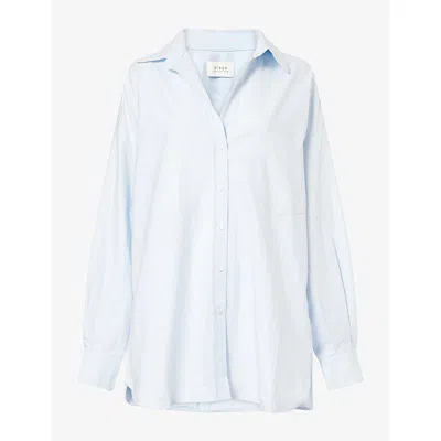 Dissh Womens Rhea 2.0 Oversized Cotton Shirt Ice Blue
