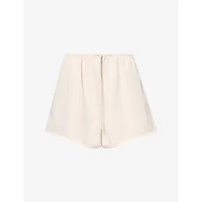 Dissh Womens Rory Cotton-blend Track Shorts Ivory