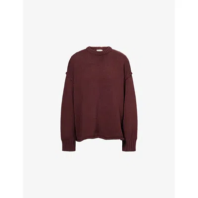 Dissh Womens Walnut Roy Longline Cotton And Wool Jumper In Brown