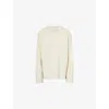 Dissh Womens Roy Plaster Longline Cotton And Wool Jumper In White