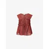 Dissh Womens Sahara Quinn Ruffled Linen And Cotton Top In Sand