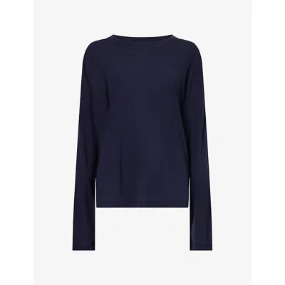Dissh Womens Sloane Knitted Cotton Top Navy