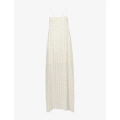 Dissh Womens Vanessa Polka-dot Woven Midi Dress Sandstone