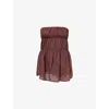 Dissh Womens Walnut Artie Strapless Woven Top In Brown