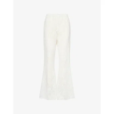 Dissh Womens White Anya Lace Woven Trousers