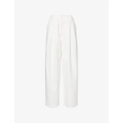 Dissh Womens Eden High-rise Tailored Woven Trousers White