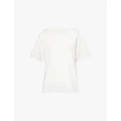 Dissh Womens Esme Boat-neck Cotton-jersey Top White