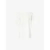 Dissh Womens White Esme Boat-neck  Cotton Top In White