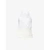 Dissh Womens White Hallie Halterneck Woven Top In White