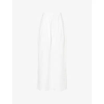 Dissh Womens Holden Wide-leg Linen Trousers White