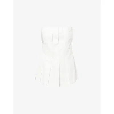 Dissh Womens Lilly Bandeau Cotton-poplin Top White