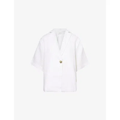 Dissh Womens Nala Relaxed-fit Linen Shirt White