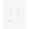 Dissh Womens Peggy Strapless Cotton-poplin Top White
