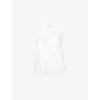 Dissh Womens White Quinn Ruffled Linen And Cotton Top In White