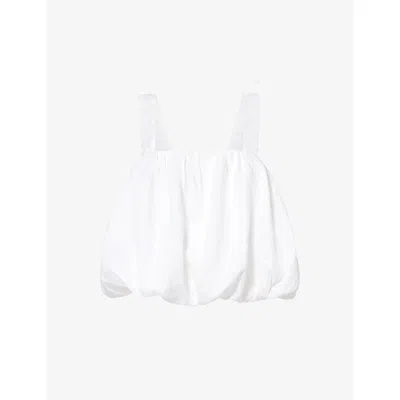 Dissh Womens White Ravello Bubble Linen Top