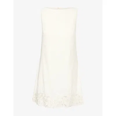 Dissh Womens Zaria Linen-blend Mini Dress Off White