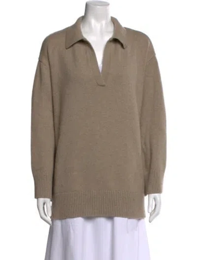 Pre-owned Dissh Wool V-neck Sweater In Brown