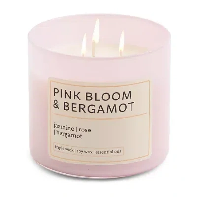 Distant Lands 14oz Pink Bloom Bergamot 3-wick Scented Jar Candle