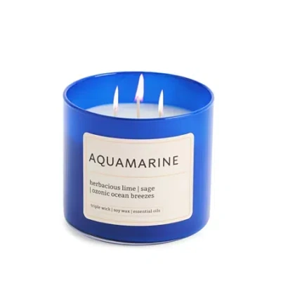 Distant Lands Aquamarine 3-wick Scented Jar Candle In Blue