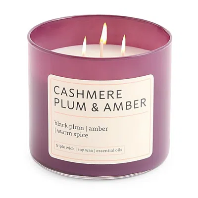 Distant Lands Cashmere Plum And Amber 3-wick Scented Jar Candle In Cashmere Plum Amb