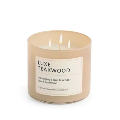 Distant Lands Luxe Teakwood 3-wick Scented Jar Candle