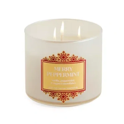 Distant Lands Merry Peppermint 3-wick Scented Jar Candle