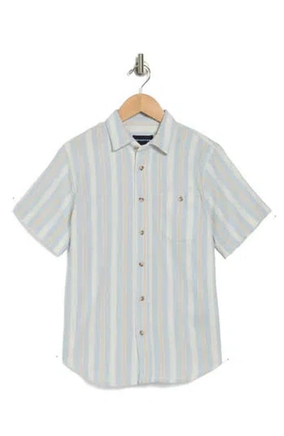 Distortion Kids' Stripe Button-up Shirt In Dream Blue