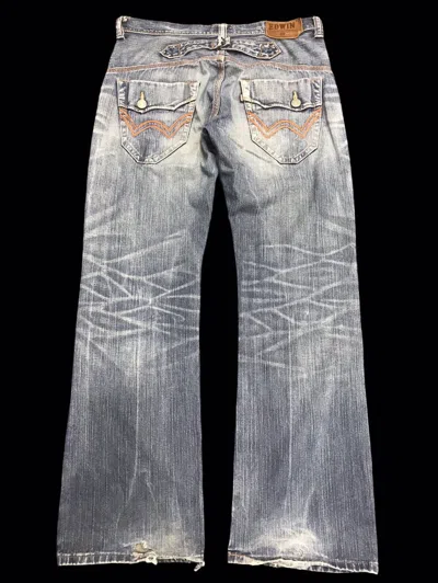 Pre-owned Distressed Denim X Edwin Distressed Flareedwin 411xvs Wide Distressed Denim F281