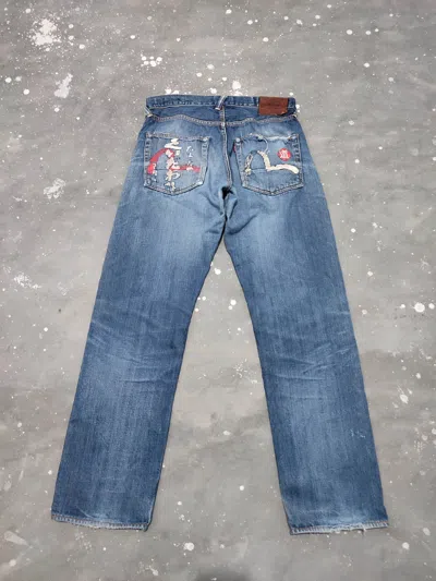 Pre-owned Distressed Denim X Evisu Selvedge Distressed Jeans Denim Pants In Multicolor