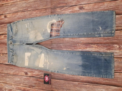 Pre-owned Distressed Denim X Hysteric Glamour Japanese Jeans Distressed Patchworks Vintage In Washed Blue