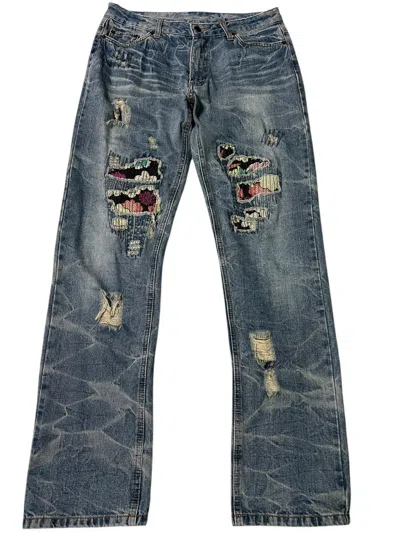 Pre-owned Distressed Denim X If Six Was Nine Vintage 90's Style Art Japan Distress Jean In Blue