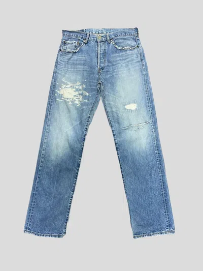 Pre-owned Distressed Denim X Levis Vintage Levi's 501 Distressed Stud Ripped Denim In Blue