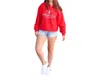 Distressed Vintage Couture Football Members Only Quarter Zip Sweathirt In Red In Red