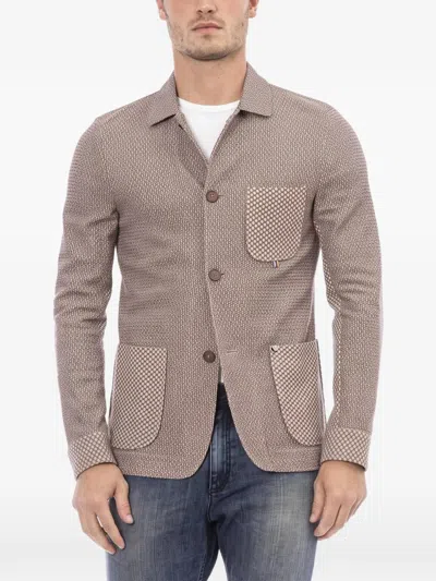Distretto 12 Geometric-pattern Patch-pocket Shirt Jacket In Animal Print