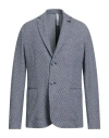 Distretto 12 Man Blazer Blue Size 40 Cotton, Linen, Polyester, Elastane