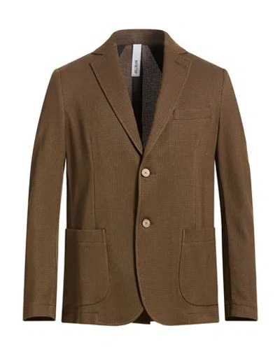 Distretto 12 Man Blazer Brown Size 40 Cotton, Polyamide, Elastane
