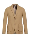 Distretto 12 Man Blazer Camel Size 38 Polyester, Cotton, Elastane In Neutral
