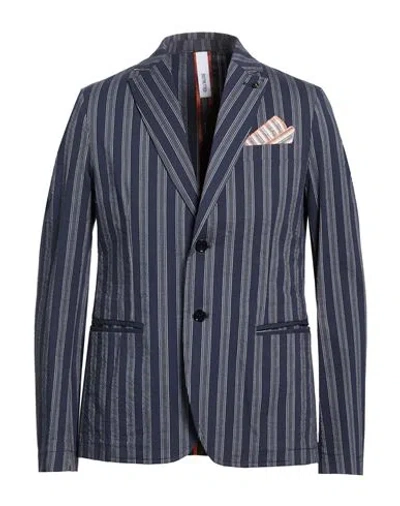 Distretto 12 Man Blazer Midnight Blue Size 40 Cotton, Elastane