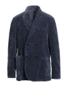 Distretto 12 Man Blazer Navy Size 44 Polyester, Elastane In Animal Print