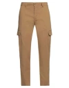 Distretto 12 Man Pants Camel Size 38 Cotton, Elastane In Beige