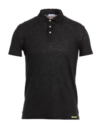 Distretto 12 Man Polo Shirt Black Size S Linen