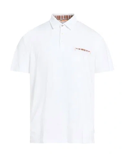 Distretto 12 Man Polo Shirt White Size L Cotton