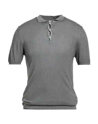 Distretto 12 Man Sweater Charcoal Size M Cotton In Gray