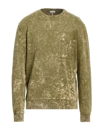 Distretto 12 Man Sweatshirt Military Green Size M Cotton, Elastane