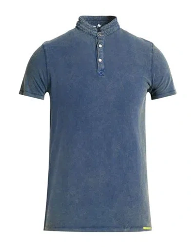 Distretto 12 Man T-shirt Slate Blue Size S Cotton