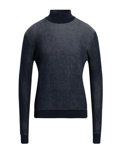 Distretto 12 Man Turtleneck Midnight Blue Size Xl Cotton, Elastane