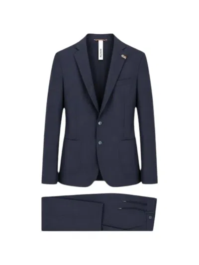 Distretto 12 Notched-lapel Single-breasted Suit In Blue