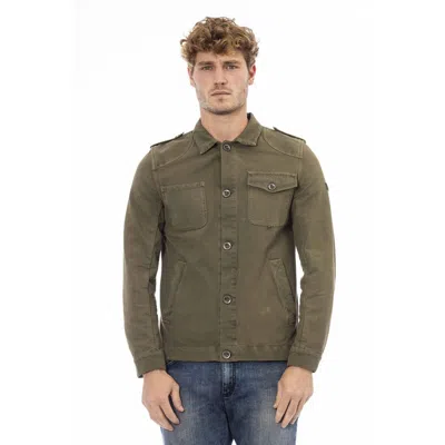Distretto12 Bicolor Cotton Men's Coat In Green