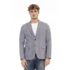 Distretto12 Blue Polyester Men's Blazer In Blue