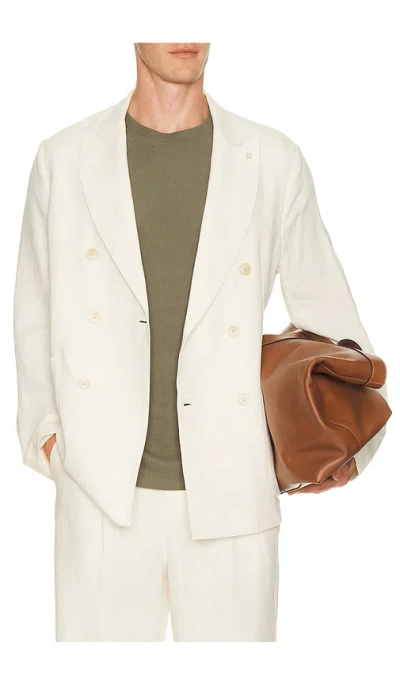 Distretto12 Certo Double Breasted Blazer In White